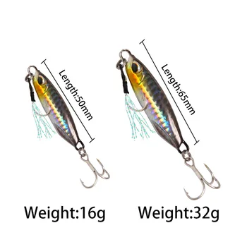 

1PCS iron plate hard bait Lure covered lead fish sequined fishing small blood tank hook 16g 32g artificil bait