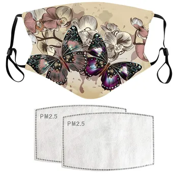 

In Stock Reusable Protective Mask PM2.5 Activated Carbon Filter Printing Mouth Mask Anti Dust Face Mask Windproof Mouth-muffle