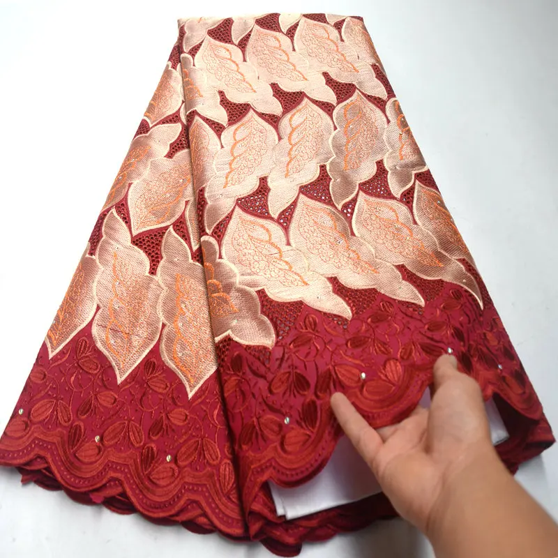 

2020 New Arrival High quality wedding lace African Fabric 5 Yards 100% Cotton Swiss Voile Lace-20204WR