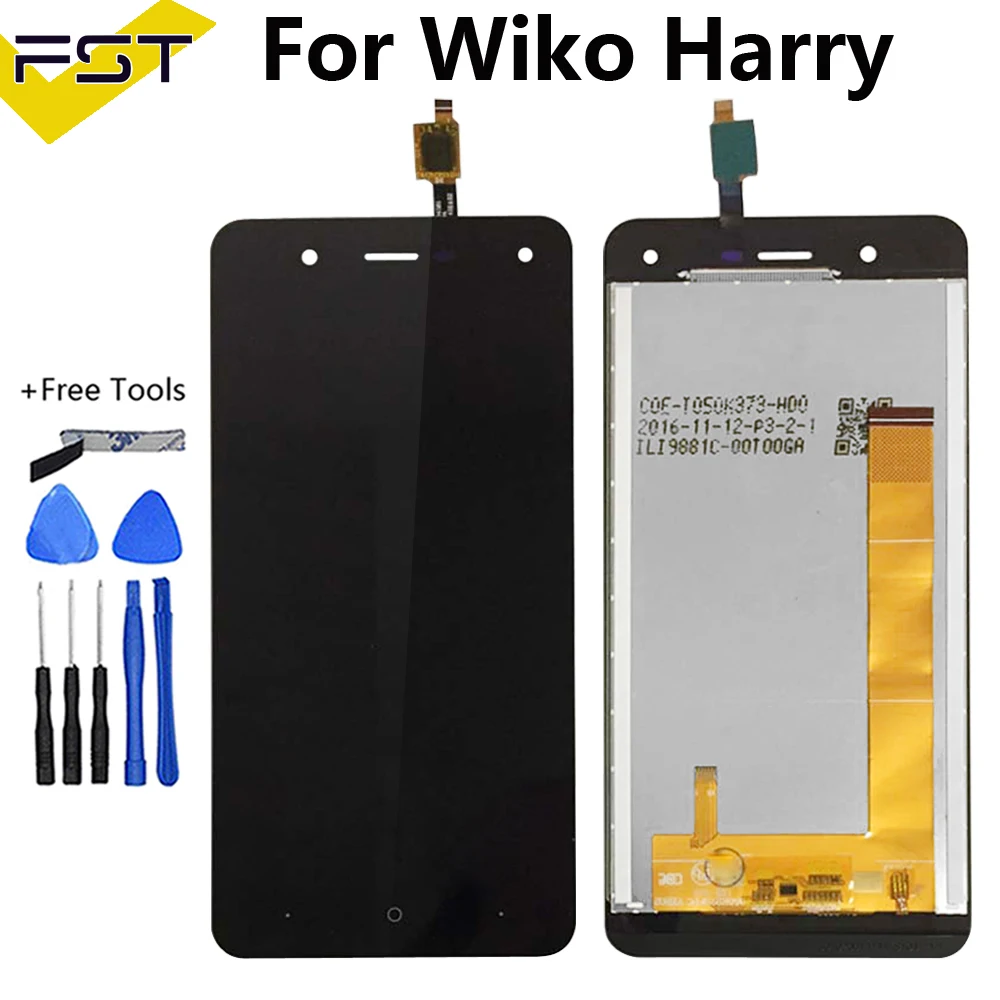 Goedkoop Voor wiko harry Lcd scherm en Touch Screen Digitizer Vergadering Vervanging + Tools + Lijm Voor wiko harry Lcd Glas panel