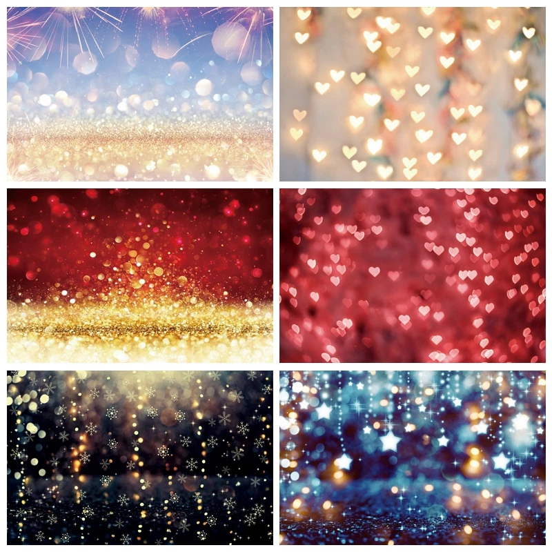 

Glitter Light Bokeh Photography Backdrop February 14 Photocall Baby Birthday Background Pet Portrait Photographic Photo Studio