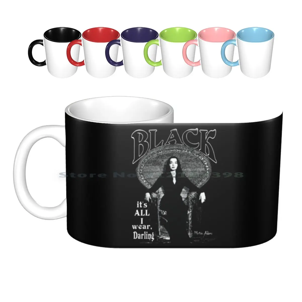 "Black-It'S All I Wear"-Morticia Addams Tazze In Ceramica Tazze Da Caffè Tazza Da Tè Al Latte Addams The Morticia Morticia Addams Morticia