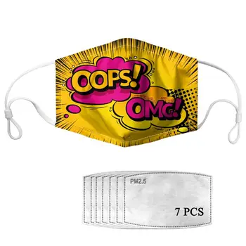 

HYCOOL Personality Mouth Masks Funny Letters Print Unisex Anti-Dust Air Pollution Prevent Mouth-Muffle Allergy Asthma Face Mask