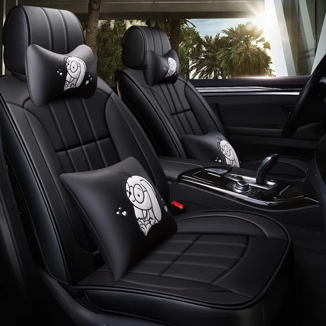 Новые роскошные кожаные чехлы для сидений автомобиля Fiat punto linea marea palio stilo Tempra/Tipo - Название цвета: Cartoon