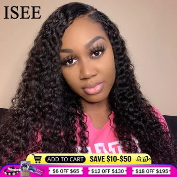 

Brazilian Deep Wave HD Transparent Lace Frontal Wigs 150% Density 13X4 ISEE HAIR Wigs Loose Deep Wave Human Hair Wigs For Women