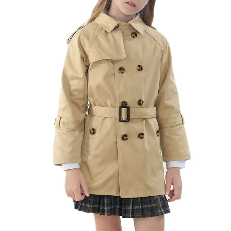 

Khaki Jacket For Girl Spring/Autumn Fashion Brand Design Outerwear Kids Trench Coat For Teen Boys 2-14 Years Casual Windreaker