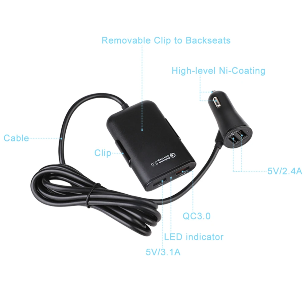 8A 36W Автомобильное быстрое QC 3,0 зарядное устройство для телефона iPhone huawei 4 USB порт быстрая зарядка портативный зарядный штекер Адаптер для samsung Xiaomi