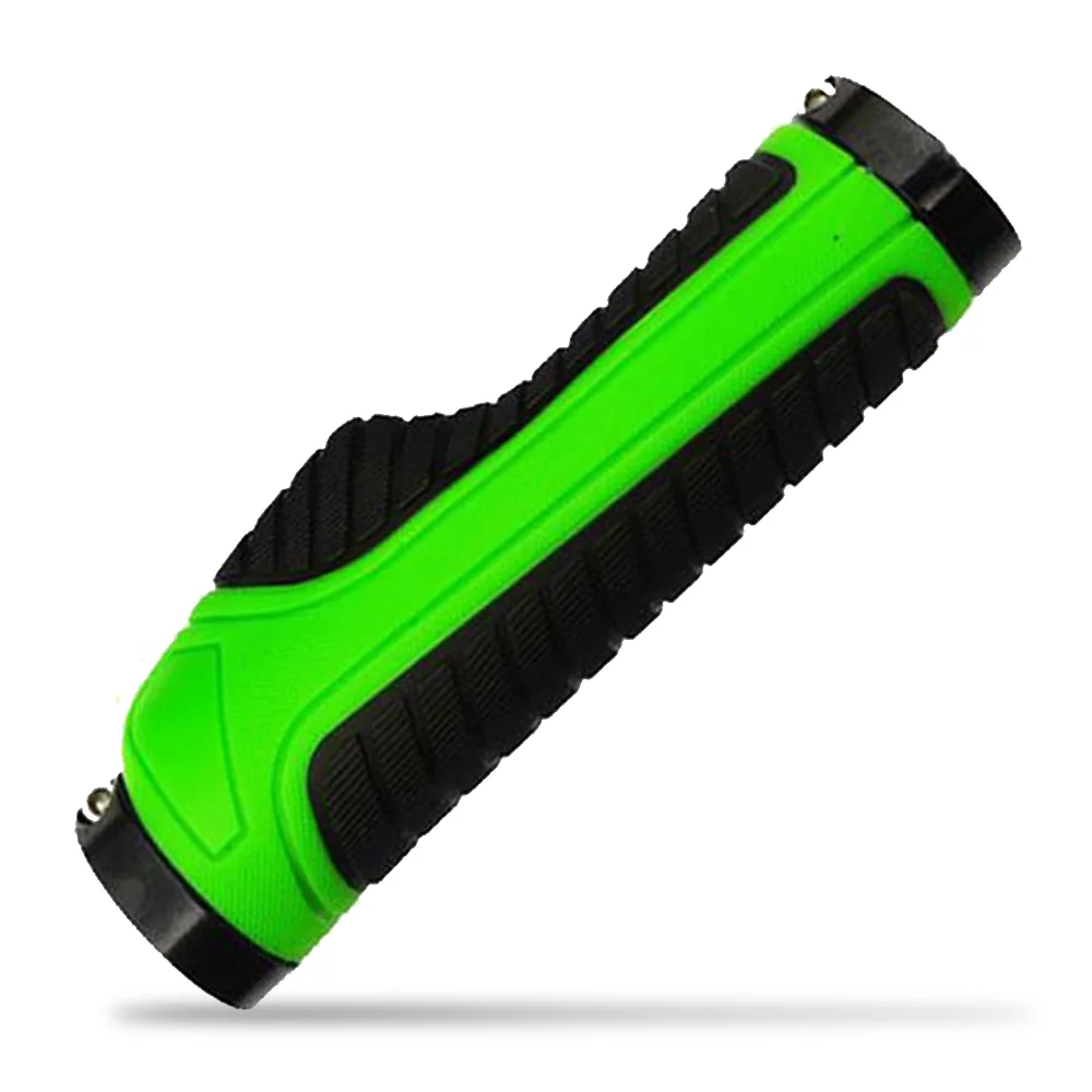 1pc Green Black Упоры для рук на руль велосипеда эргономичные рожки руля твердое крепление обоих концевых замков рукоятка руля 2 цвета тон держатель MTB велосипедная опора для рук - Цвет: 1pc Green Black