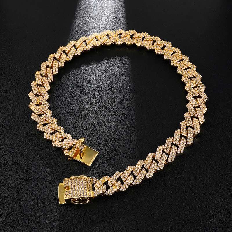 Хип-хоп 18 мм Bling Heavy CZ Iced Out, кубинская звеньевая цепь, полный кристалл, мужской браслет, ожерелье для мужчин, рэппер, ювелирное изделие 1"-24"
