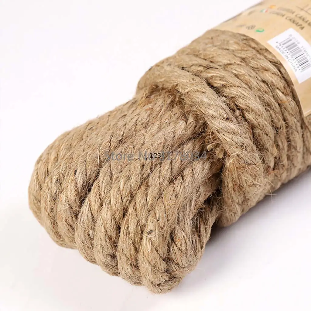 Natural Jute Rope 10mm 1m-100m Heavy Duty Twine Hemp Twisted Cord Macrame String DIY Craft Handmade Wedding Home Decoration