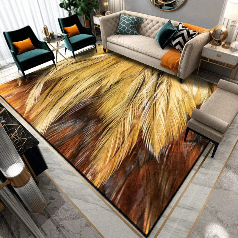 3D ковер с павлиньими перьями, Современные Геометрические ковры с животным принтом для гостиной, спальни, напольный коврик/ковер для дома