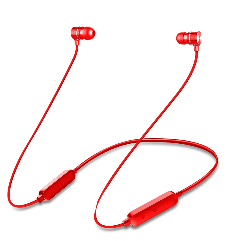 H8 шейные Bluetooth наушники спортивные наушники для бега стерео Беспроводная гарнитура с микрофоном для IOS Android - Цвет: Красный