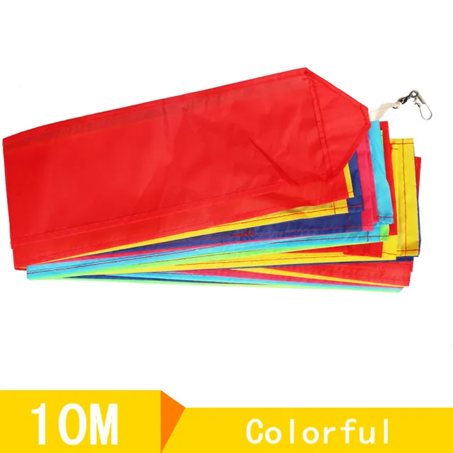 10M / 15M kite tail rainbow kite triangle kite stunt kite accessories toy children outdoor recreation sports kite long tail 4