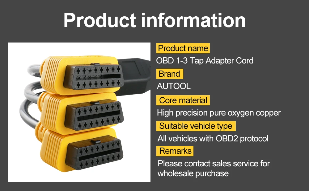 AUTOOL OBD2 разделительный Тестовый Кабель OBD 2 удлинительные Y кабели 1 до 3 конвертер адаптер провода 50 см J1962M до 3-J1962F OBD2 удлинитель сплит-шнур