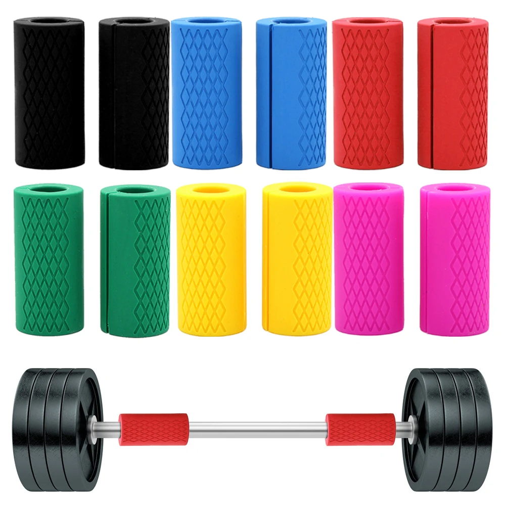 Fat Barbell Silicone Grips Home Weight Lifting Wrap Bar Dumbbell Grips Adapter 