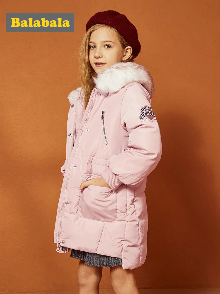 awesome  Children clothing down jacket girls 2019 new autumn and winter big children's jacket long tide wind