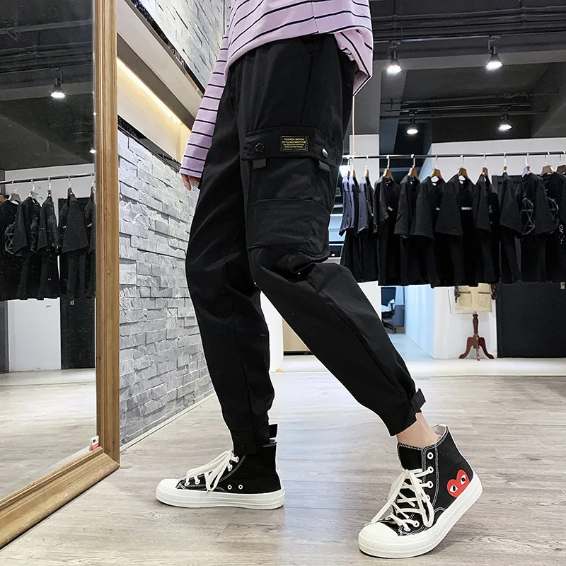 

Spring Summer Popular Brand Bib Overall Men Loose-Fit Multi-pockets Casual Ankle Banded Pants Trend INS Versatile Sports Pants