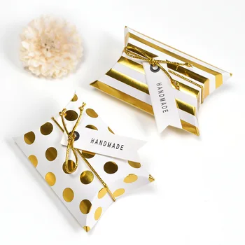 

10pcs promotion Pillow Shape kraft jewelry candy Box craft paper Wedding Favor Gift pie Party bags eco friendly