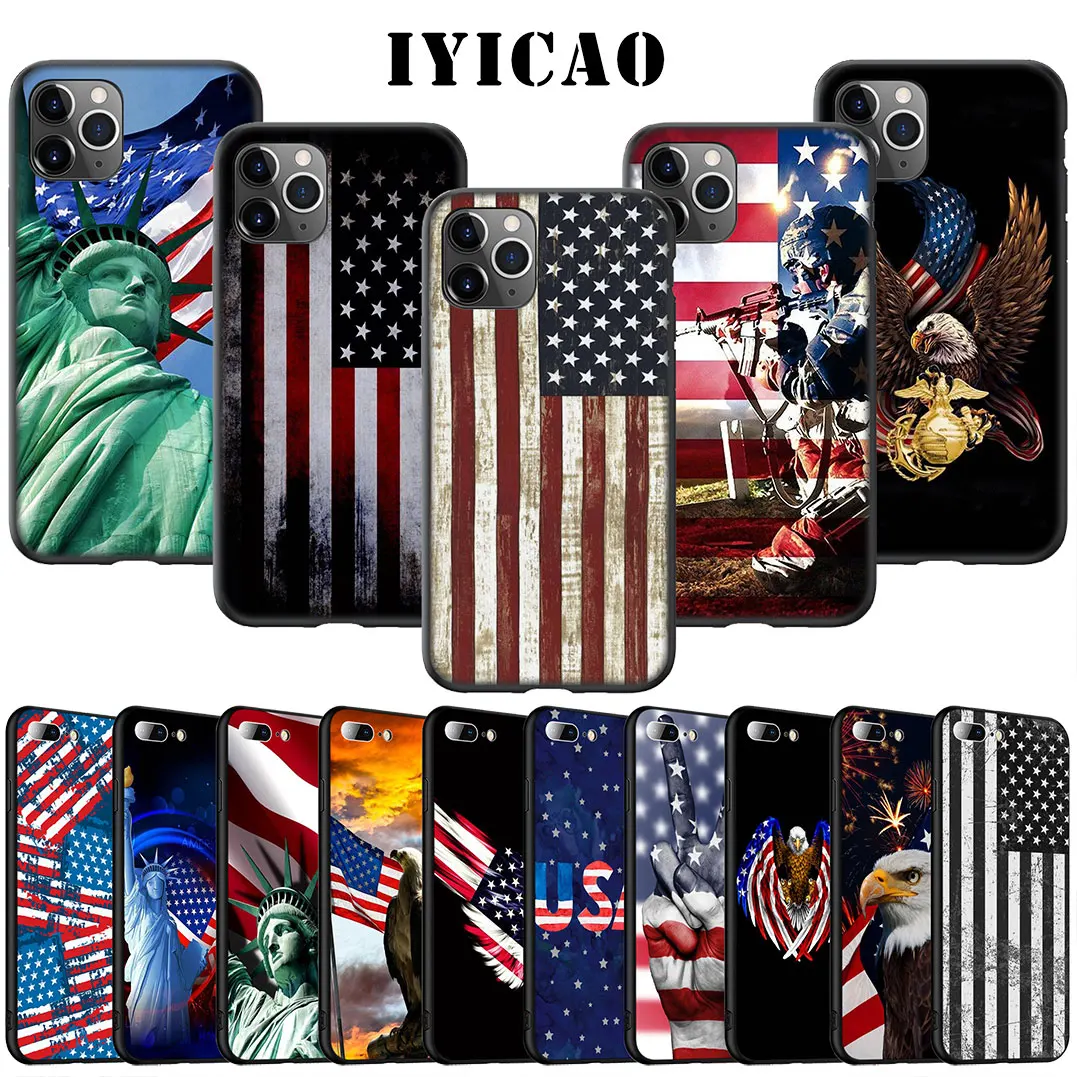 United USA Flag Phone Case for iPhone 12 Pro Max Mini Soft TPU Cover | Мобильные телефоны и аксессуары
