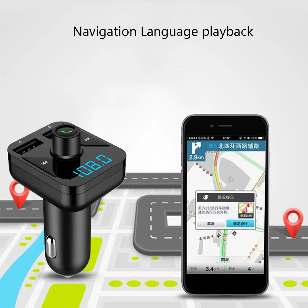 Автомобильный MP3-плеер светодиодный экран Bluetooth Hands-Free Match 3.4A зарядный порт USB поддержка tf-карты