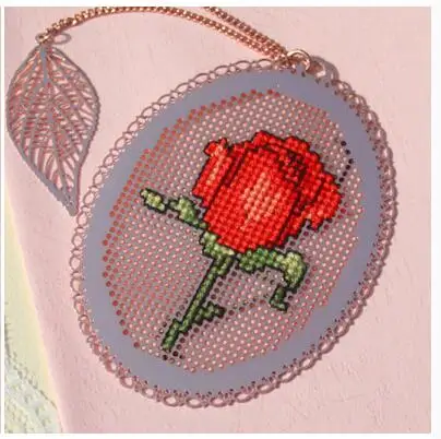 Cc Rose style DIY ремесло Стич крестиком металлическая Закладка серебро Золотой Рукоделие Вышивка ремесла счетный крест-Набор для вышивки - Цвет: Красный