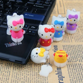 

New Style 5 Colors Hello Kitty USB Flash Drive Cat Pen Drive Special Gift Fashion Cartoon Animal Pendrive 4GB/32GB/16GB 8GB