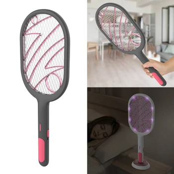 

Electric Mosquito Swatter 2 Modes 1200mAh USB Rechargeable Home Fly Bug Zapper Racket Inserts Killer Pest Control Products
