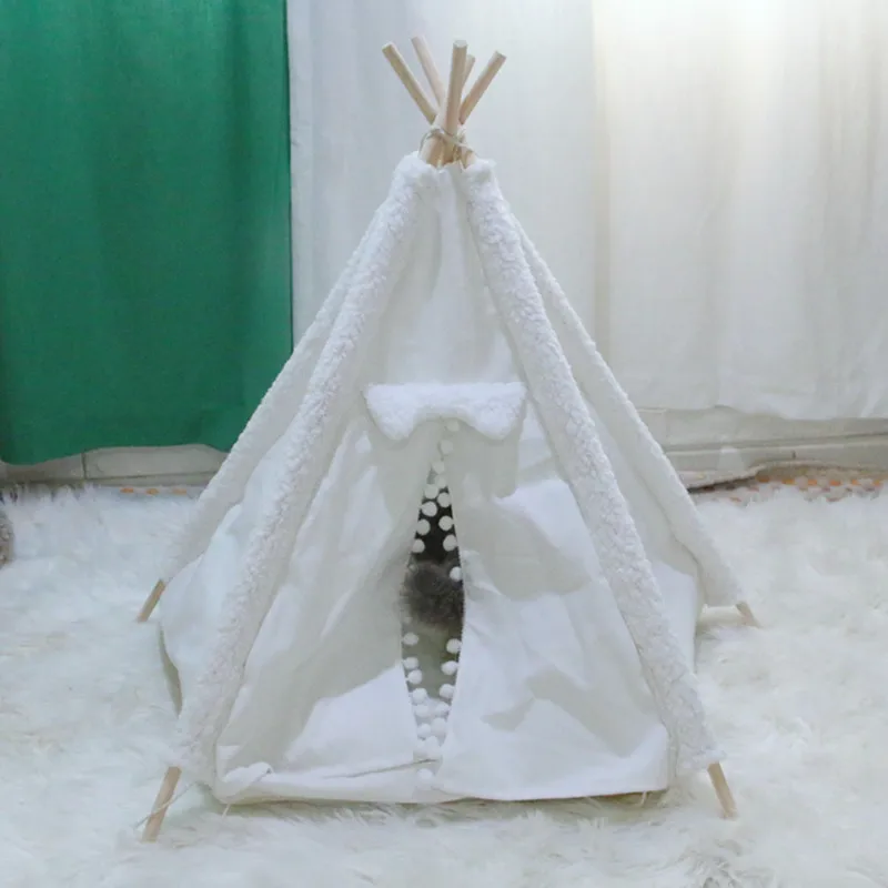 Переносная палатка для собак вигвам для домашних животных складная палатка для кошек собачий питомник домик для щенков моющаяся Подушка содержит супер толстые коврики
