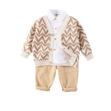 Ensemble veste et pantalon 3 pièces pour bébé garçon, nouvelle collection printemps, mode enfants, Costume décontracté, survêtement rayé