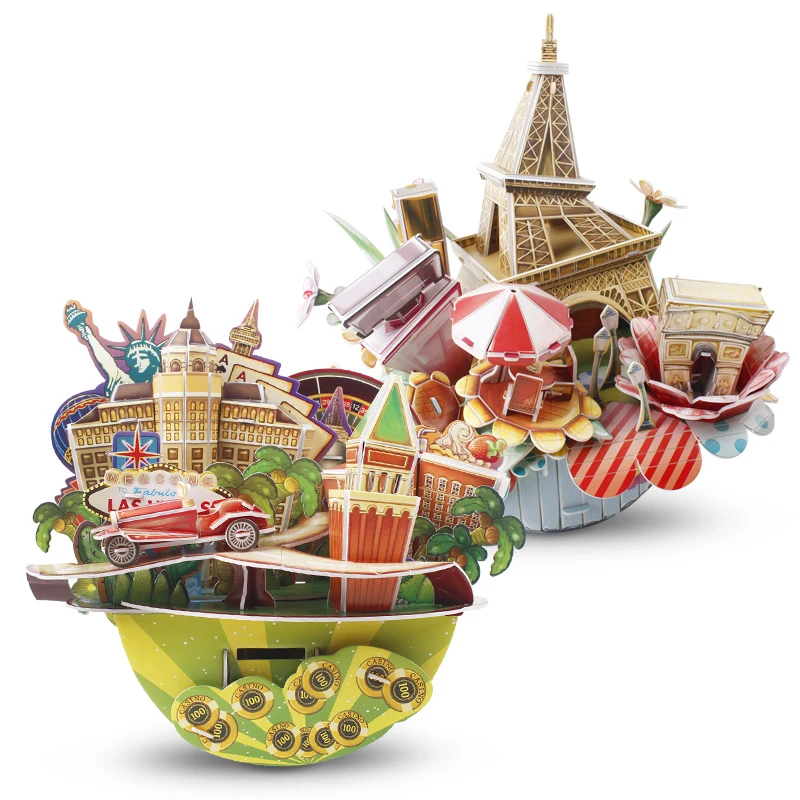 8Y+ Ретро-граммофон, игрушки, бумажные 3D головоломки, Обучающие Детские граммофоны, пазлы, 3d натуральное моделирование, строительство для подарка взрослым
