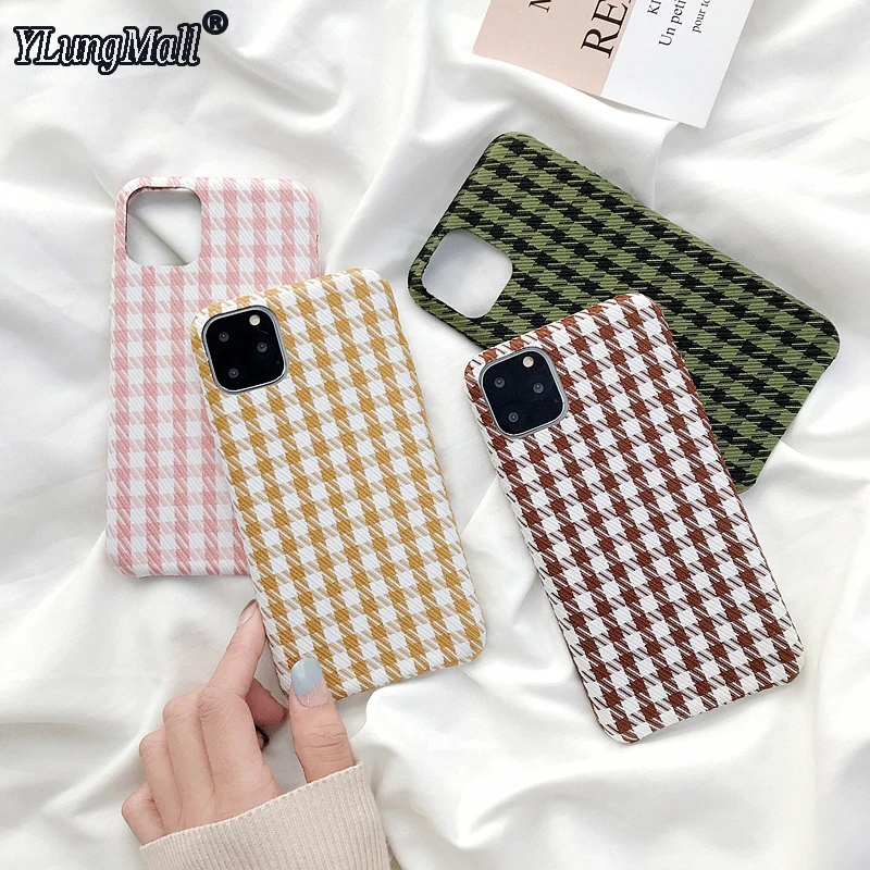 

Grid Cloth Texture Case for iPhone 11 2019 Case Slim Soft Back Cover for iPhone 11 Pro Max Xs Max XR X 7 8 Plus Phone Case NEW
