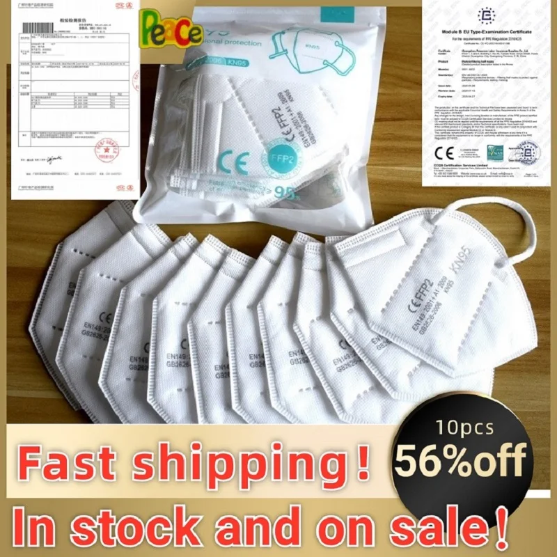 Mascarilla facial KN95 FFP2 con filtro, máscara de seguridad antipolvo, antiviru