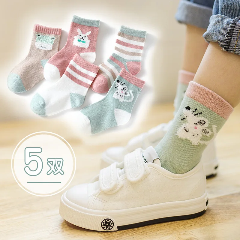 CHILDREN'S Socks Autumn And Winter Thin Cartoon BABY'S Socks Newborns Babies' Socks Cotton Tube Socks 1-12-Year-Old Children Soc