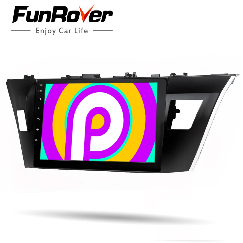 Discount Funrover 2.5D+ IPS Android 8.0 Car Multimedia player 2 din car radio dvd for Toyota Corolla 2014-2016 gps navigation stereo RDS 4