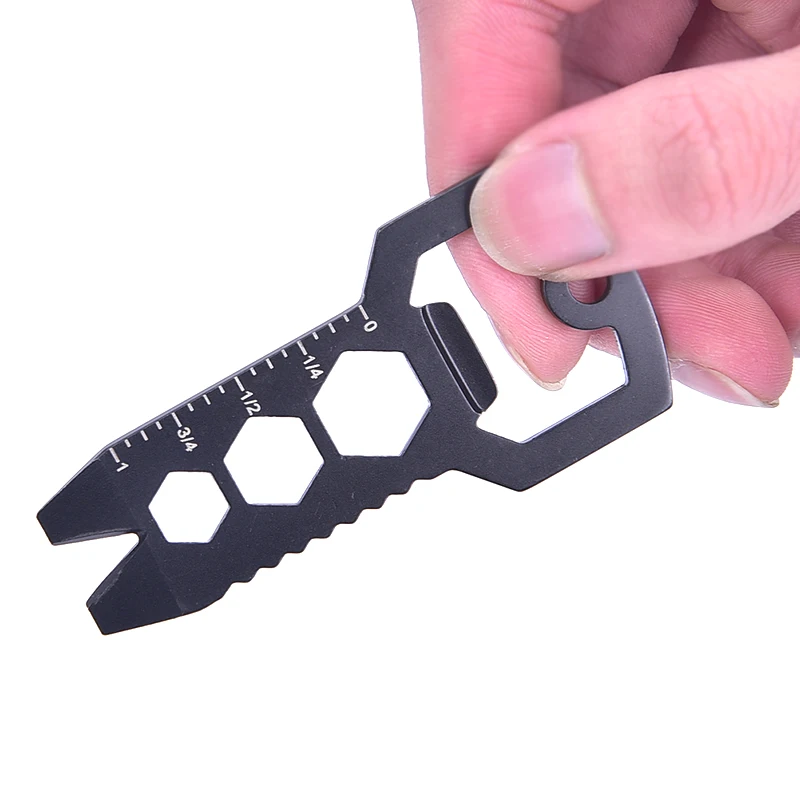 1pc Outdoor Multitools EDC Stainless Steel Keychain Survival Gear Gadget Bottle Opener Multi Pocket Tool Pendant