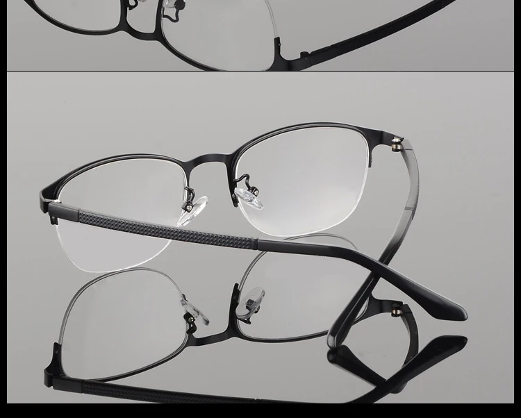 Mode Halb Rand Runde Brille Rahmen Frauen Legierung Superlight Optische Brillen Marke Design Für Myopie Und Hyperopie DD1612 – Detail 18