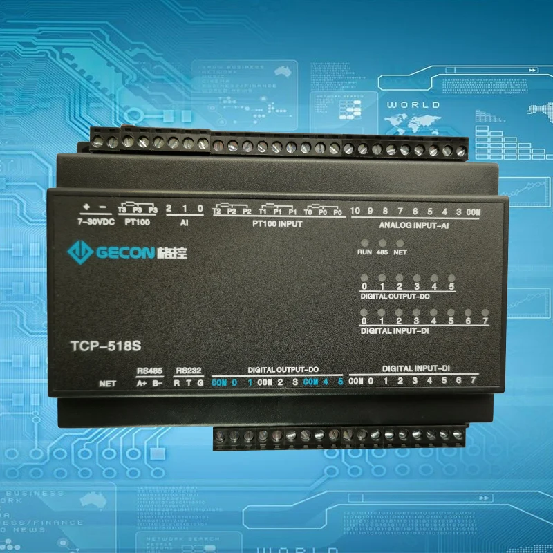 4PT100 temperature 11 channel analog input 6 relay 8 digital input