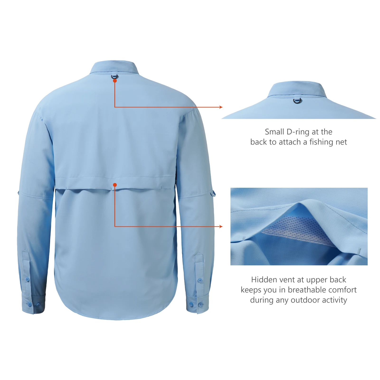 Fishing shirt Men's UPF 50 Long sleeve Fishing Button down shirt Performance Quick dry FS21M