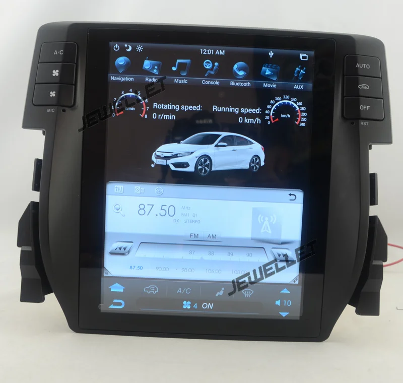 10," tesla стиль вертикальный экран android 6,0 четырехъядерный 32G Автомобильный gps Радио навигатор для Honda Civic