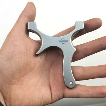 

Single-strand Round Leather Dual-Use Miniature Card Slingshot TC21 Titanium Alloy Outdoor Hunting Precision Launch Slingshot