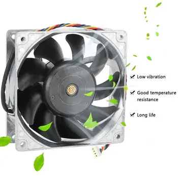 

12CM 12V 4A PWM 4-Pin CPU Cooler Cooling Fan Metal 5800RPM High Speed 280.38CFM Cooling Fan Industrial Accessory