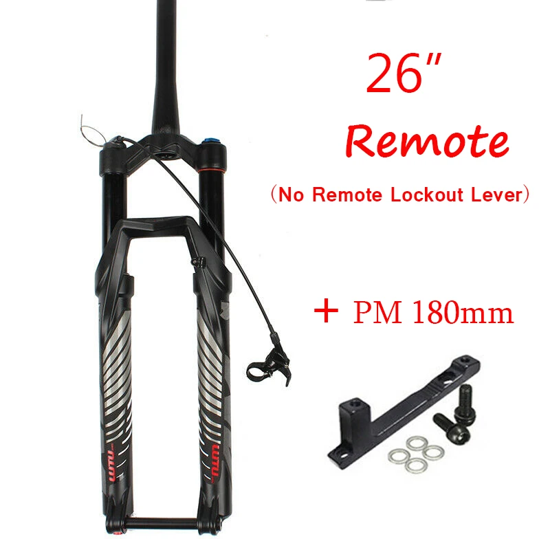 26 remote-180 LUTU MTB Подвеска пневматическая вилка 26 27,5 29 'Коническая передняя вилка для горных велосипедов 140 мм путешествия велосипед вилки Корона/Дистанционное устройство блокировки - Цвет: 26 remote-180