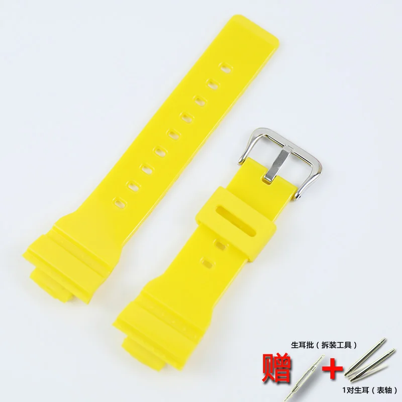 yellow Аксессуары для часов с пряжкой 14 мм для Casio BABY-G BA-110 111 112 3A 4A2 мужской и женский спортивный ремешок из силиконовой резины - Цвет ремешка: yellow