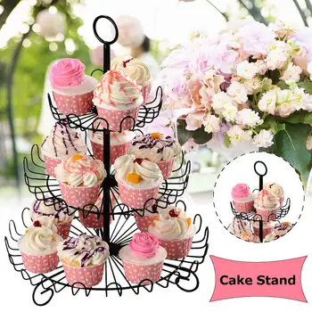 

New 3 Layers Cake Stand Wedding Cake Plate Round Metal Stand Dessert Fruits Placed Tool Wedding Birthday Party Cupcake Stand