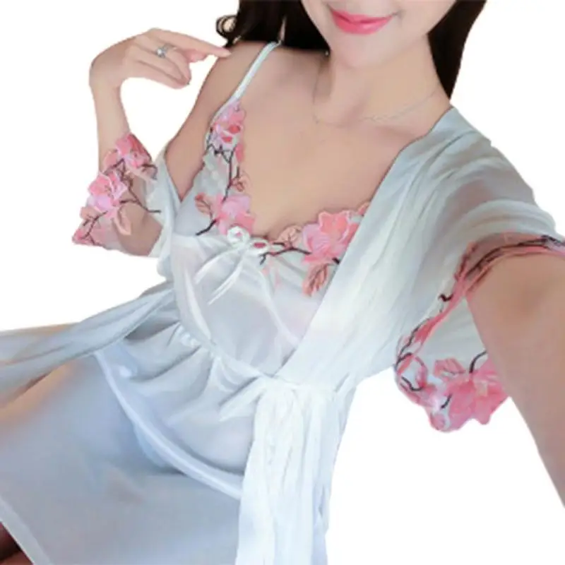 Горячая Распродажа, топы для сна, классическое женское домашнее платье, ночная рубашка, пижамный комплект, Весенняя Пижама, сексуальное банное платье - Цвет: White