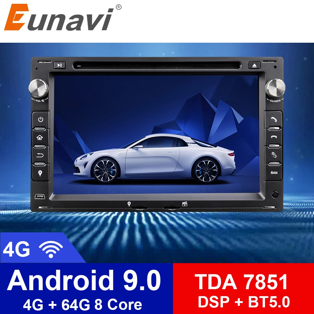 Eunavi Octa Core 4GB RAM 64GB Flash Android 9 0 7 дюймовый автомобильный DVD плеер GPS для VW Glof Bora Passat Mk5 Golf