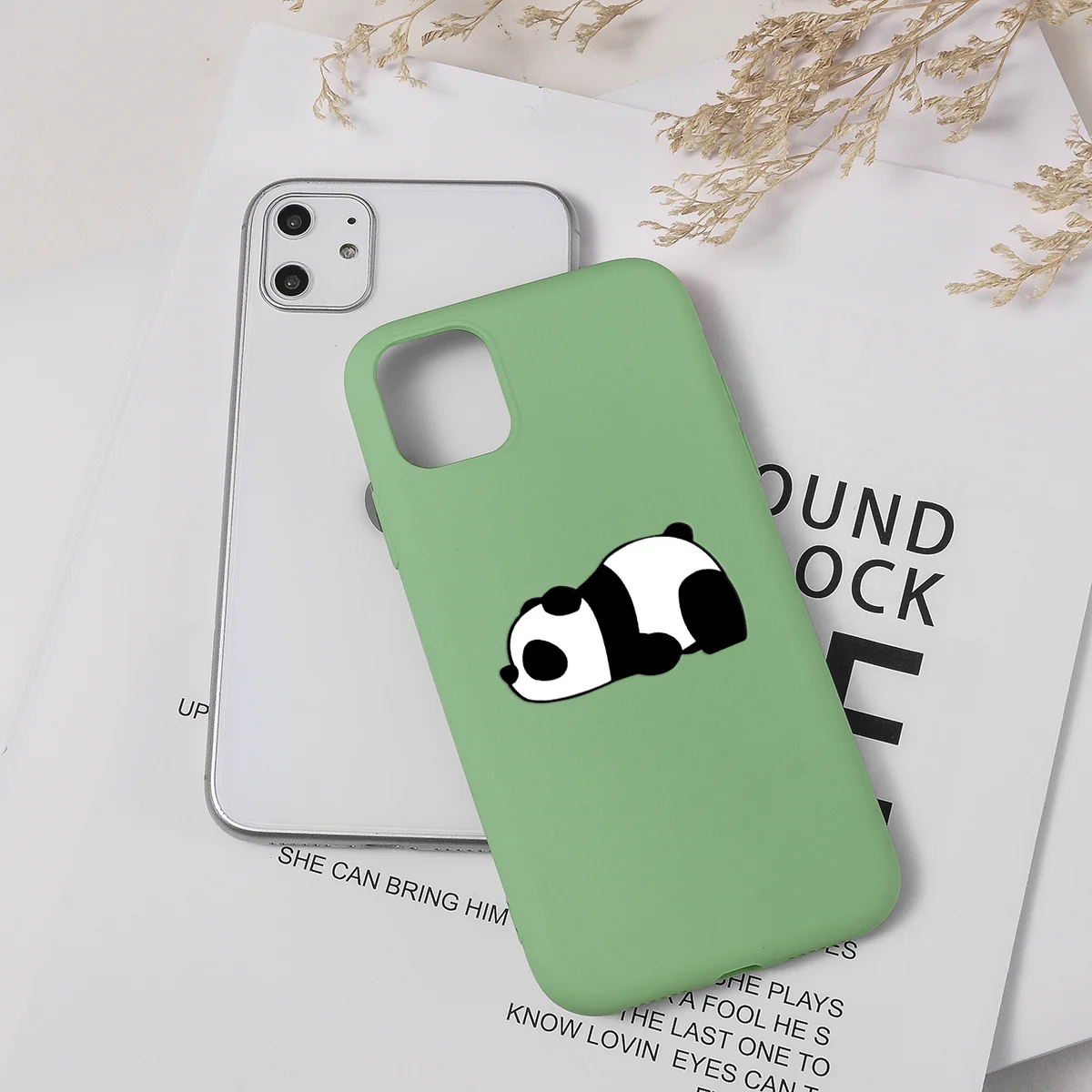 Противоударный мультяшный чехол с пандой для iPhone 11 SE 2020 задняя крышка красочный