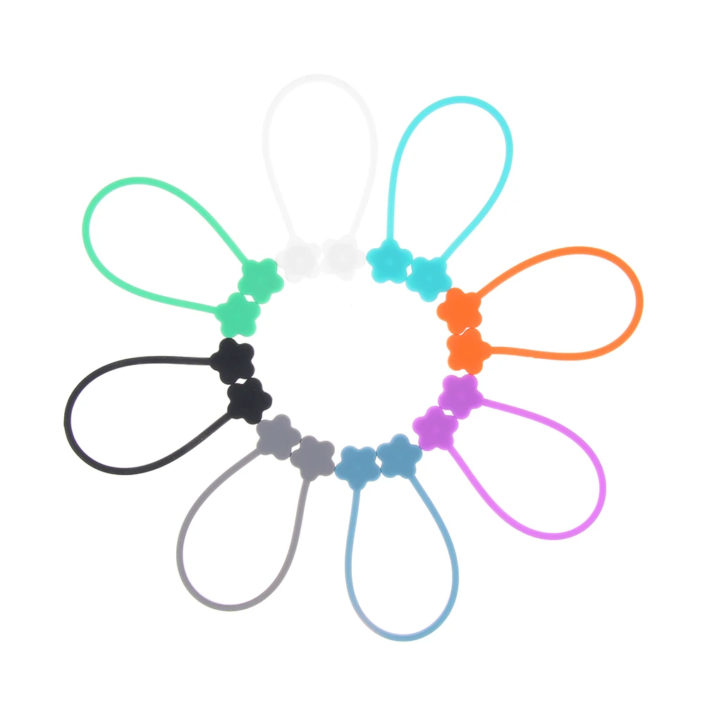 Модный многофункциональный цветок мягкий силиконовый держатель кабеля Галстуки Зажим для электромагнитного трала провода Органайзер держатель для наушников моталка