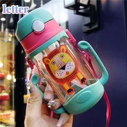 1Pcs 400ML Wide Neck Anti-colic Baby Infant Milk Feeding Straw Bottle Kids Straw Water Bottles Training Bottle