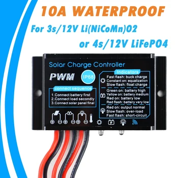 

Waterproof 10A 12V Lithium Solar Charge Controller Li(NiCoMn)O2 LiFePO4 Battery Solar Charge Regulator With Load 24 hours Work